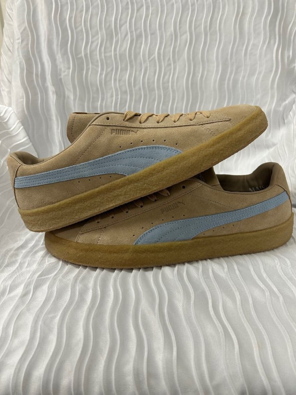 Puma-Maison Kitsune x Puma Suede Crepe Travertine Chambray Blue Size -13